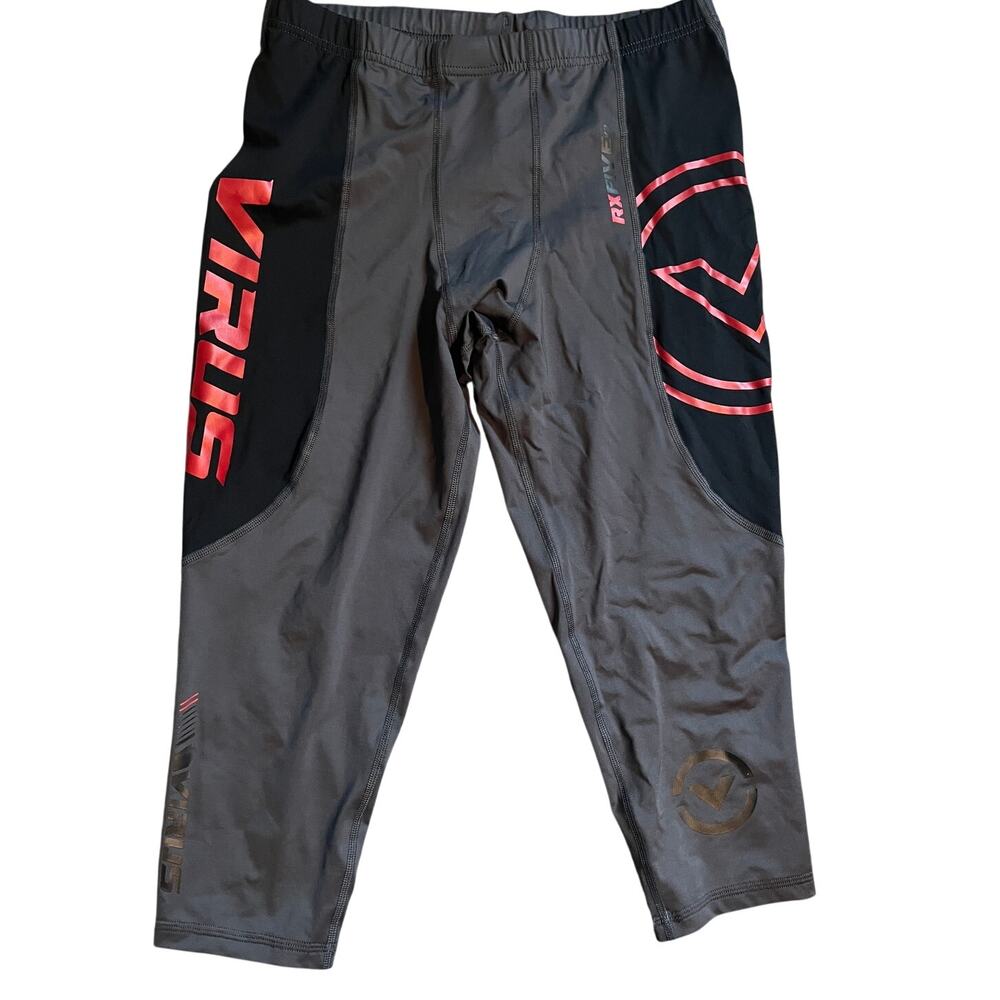 Virus compression tights gray red size xl